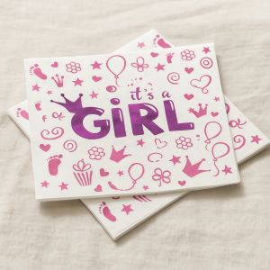 Парти салфетки - It's a Girl - 33 х 33 см. - 12 бр.