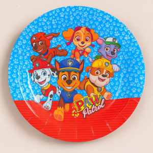 Парти чинии - PAW PATROL - картонени - 18 см. - 6 бр.