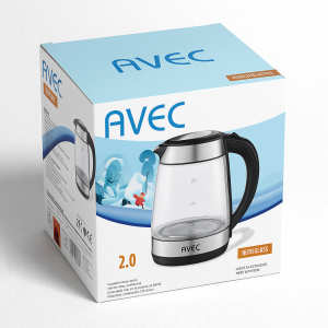 Електрическа кана за вода - стъклена INOX - 1800 мл.