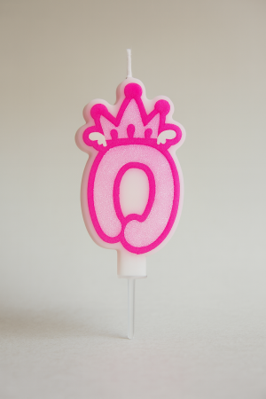 Свещ за торта - цифра 0 - корона