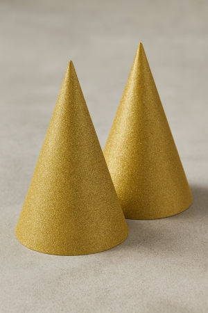Парти шапки - златисти - 6 бр.
