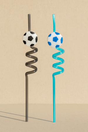 Парти сламки - футбол - пластмасови - 2 бр.