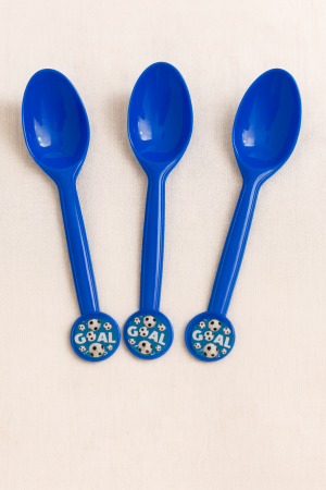 Парти лъжички - футбол - пластмасови - 10 бр.