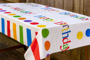 Парти мушама за маса - Happy Birthday - 120 х 180 см.