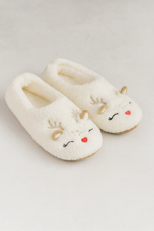 Дамски коледни пантофи от букле - Балерина