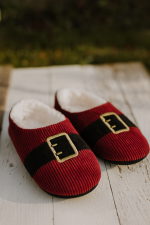 Мъжки коледни чехли - Колан на Дядо Коледа - Различни размери 