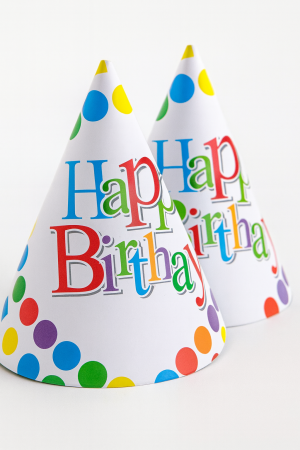 Парти шапки - Happy Birthday - 6 бр.