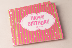 Парти салфетки - райе - 33 х 33 см. - 12 бр.