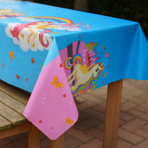 Парти мушама за маса - еднократна - еднорог - 120 х 180 см.