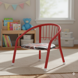 Детски стол - метален - червен - SPIDERMAN