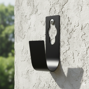 Стенна стойка за маркуч - метална - черна