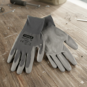 Градински ръкавици - полиестер и латекс - сиви