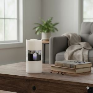 LED свещ - бяла - 295 гр.