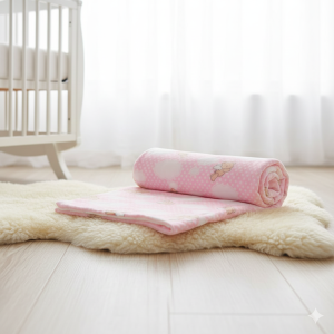 Шалте за бебешко легло - розово - две лица - 100 х 70 см.