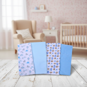 Фланелена пелена за бебета - синя - 76 х 76 см. - 4 бр.