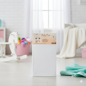 Фланелена пелена за бебета - бяла - 80 х 90 см.