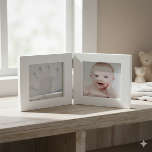 Рамка за снимка - бебе - с отпечатък - 9.2 х 9.2 см.