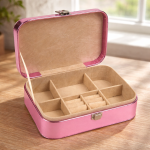 Кутия за бижута - розова - 22 х 14 см.