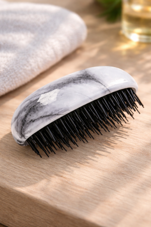 Четка за коса - овална - мрамор