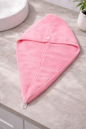 Кърпа за коса - тюрбан - розова