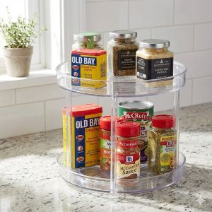 Въртящ се поднос за хладилник/шкаф на две нива