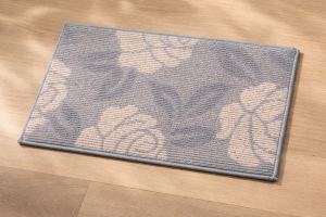 Постелка за под - изтривалка - сива - рози - 60 х 40 см.