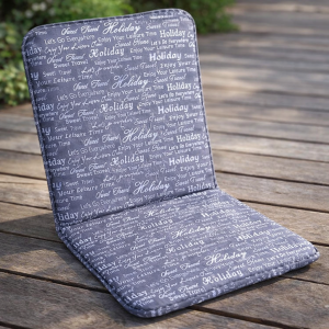 Възглавница за стол - с облегалка - графит - надписи - 43 х 93 см.