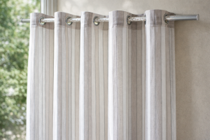 Завеса - бежово райе - 140 х 250 см.