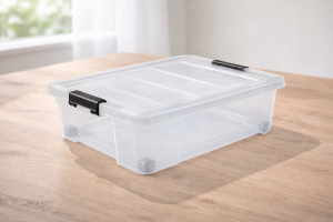 Кутия за съхранение с колелца 60 литра - Пластмасова - 74 x 48 x 18 см.