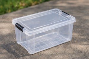 Кутия за съхранение с капак 5 литра - Пластмасова - 29 x 19 x 14.5 см.