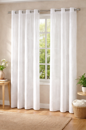 Завеса - бяла - плисирана - 140 х 250 см.