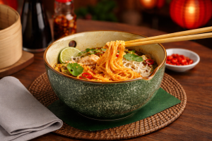 Порцеланова купа за супа с клечки за хранене - 720 мл.