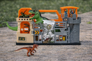 Детска играчка със звук и светлини - Динозавър с куфарче и парк - 51 x 13 x 30 см.