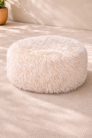 Декоративна възглавница - пуф - бяла - 38 х 20 см.