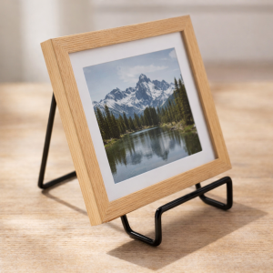 Метална стойка за снимки и картини - Черна -12 x 8 x 12 см.