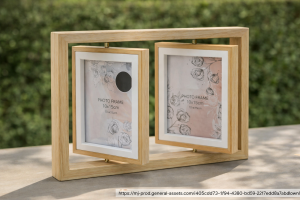 Рамка за снимки - Двойна с въртящи елементи - 10 × 15,2 см.
