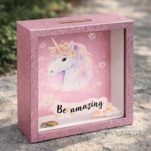 Детска касичка - Еднорог - 15.5 x 15.5 см.