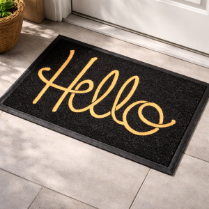 Входна изтривалка - черна - Hello - 60 х 40 см.