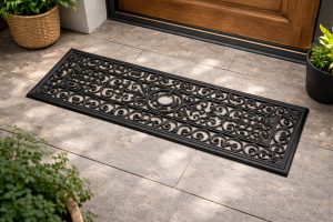 Входна изтривалка - орнаменти - черна - 75 х 26 см.