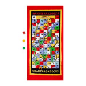 Детска памучна плажна кърпа Играта Змии и Стълби – 70 x 140 см.