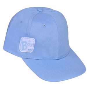 Бебешка шапка с козирка - синя