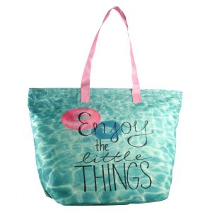 Плажна чанта - тюркоаз + несесер