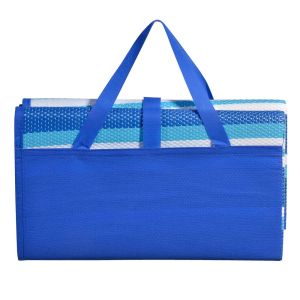 Плажна рогозка - чантичка - синя