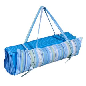 Плажна рогозка - чантичка - синьо райе