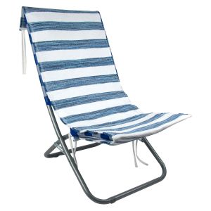 Постелка за сгъваем стол - синьо райе