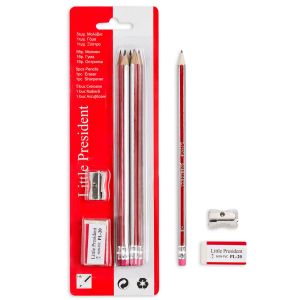 Моливи ΗΒ - 5 бр. + острилка и гума