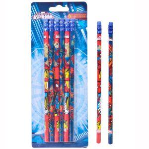 Детски моливи с гума - SPIDERMAN - 6 бр.