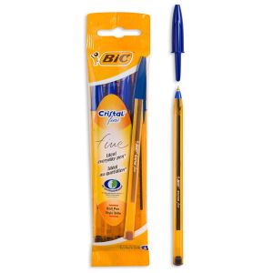 Химикалки - сини - 4 бр. - BIC cristal fine