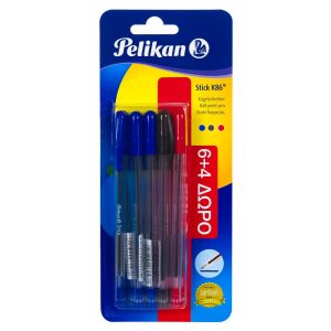 Химикалки - + цвята - 10 бр. - PELIKAN 