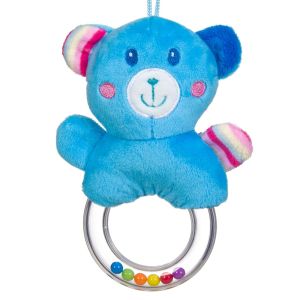 Дрънкалка - пръстен - мече - синя